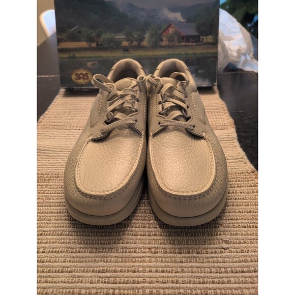 SAS 'Bout Time Leather Walking Shoes Moc Toe Bone 1520-002 USA Mens Sz 11M NWB - Picture 9 of 15